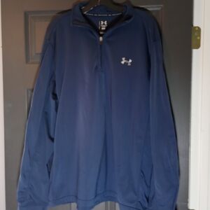 Under Armour 1/4 Zip Athletic Fit Performance Apparel Pullover Sweater Navy Blue